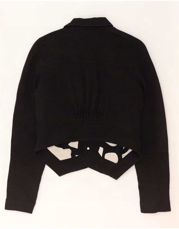 Giacca Bolero da donna a 3 bottoni Armani Exchange UK 14 grande cotone nero
