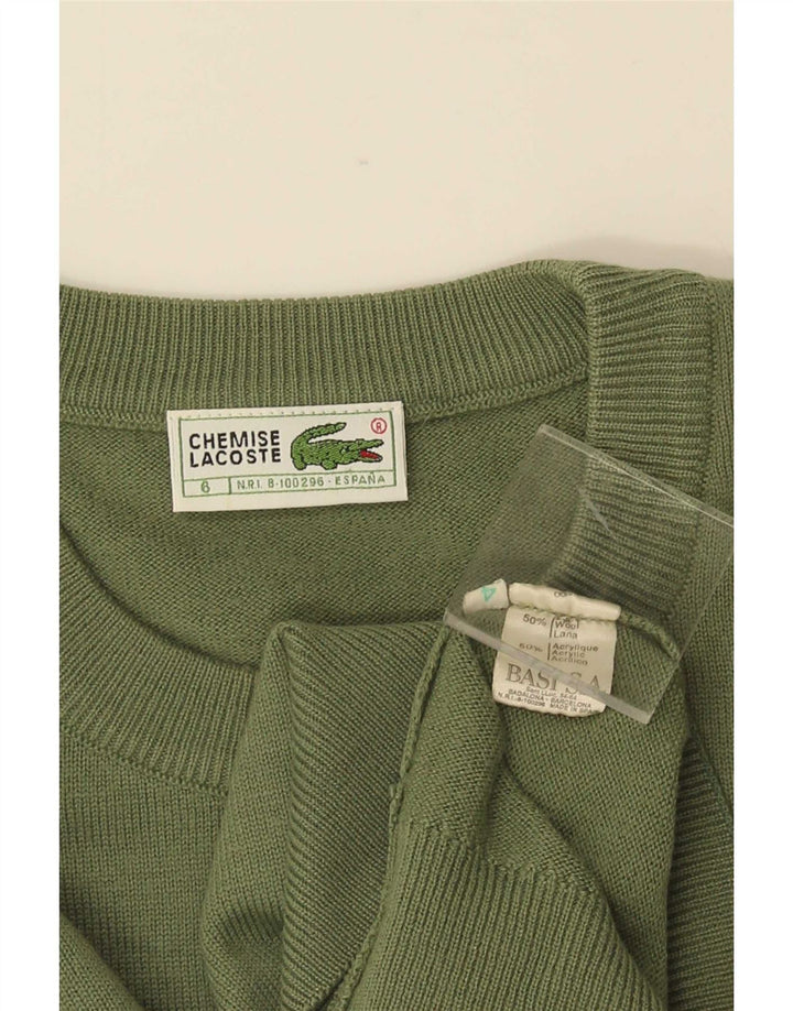 Maglione maglione girocollo da uomo Lacoste taglia 6 XL lana verde