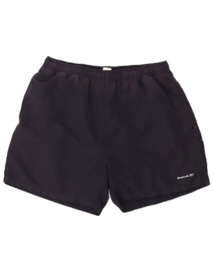 Pantaloncini da bagno da uomo REEBOK grandi in poliestere blu navy