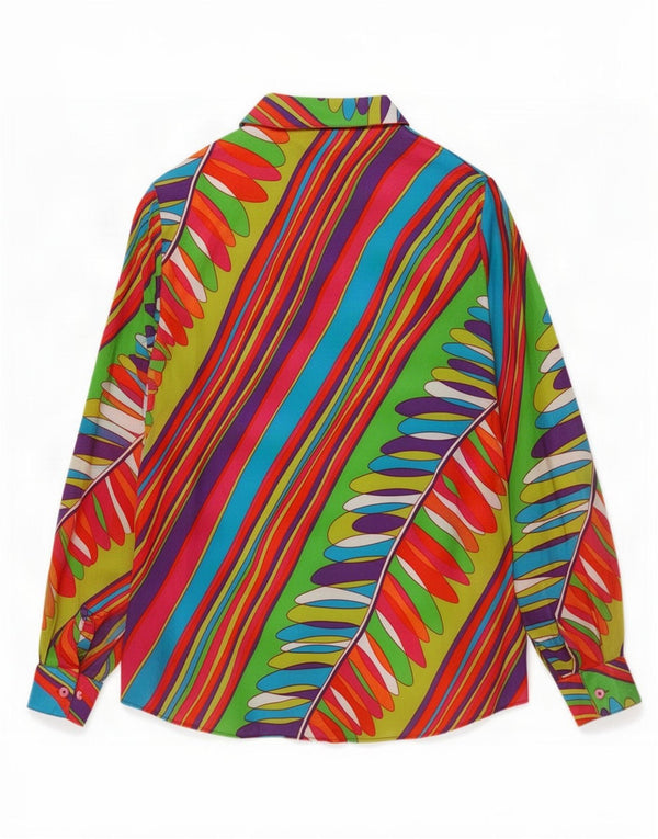 Gai Mattiolo Camicia da donna Camicetta UK 14 Media a righe multicolore