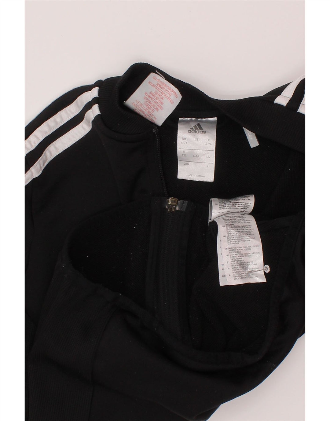 Giacca superiore della tuta Adidas Climalite da ragazzo 6-7 anni in poliestere nero