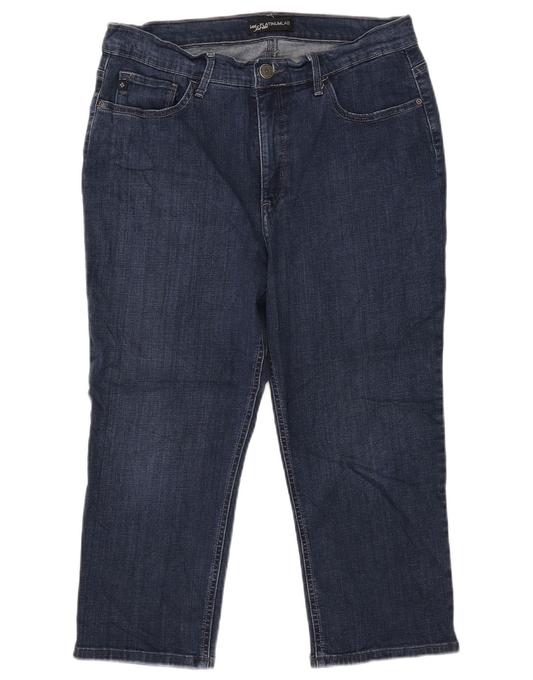 Jeans Capri da donna con etichetta platino LEE W34 L21 blu navy