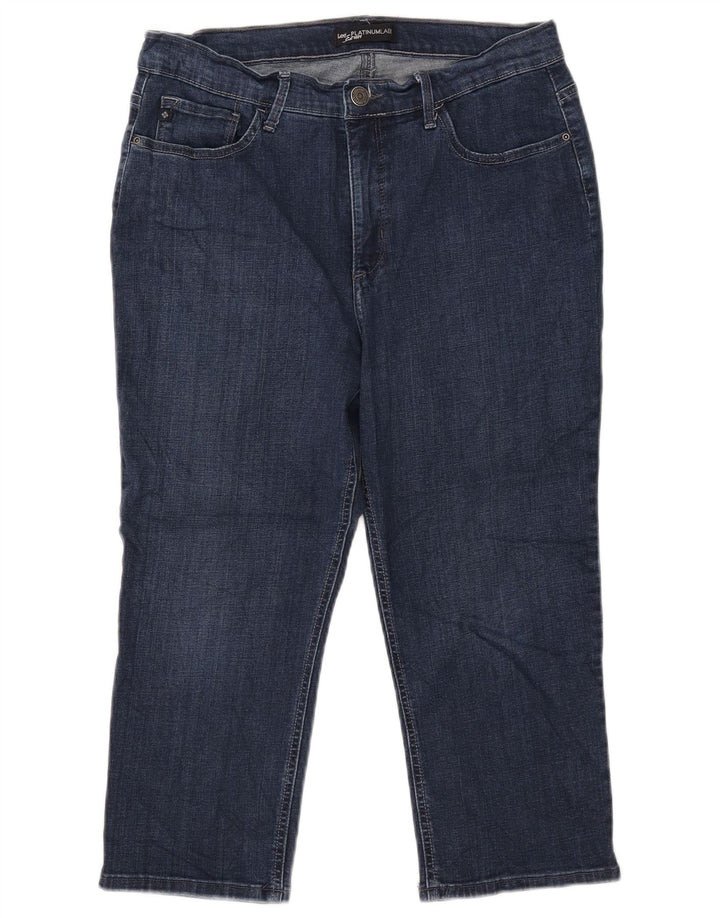 Jeans Capri da donna con etichetta platino LEE W34 L21 blu navy