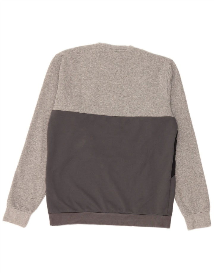 Felpa da uomo ADIDAS Maglione piccolo in cotone color block grigio