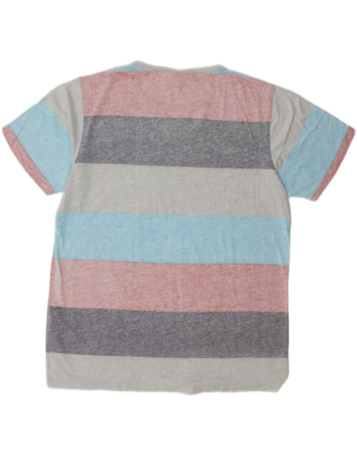 T-shirt da uomo Animal Top grande in cotone a righe multicolori