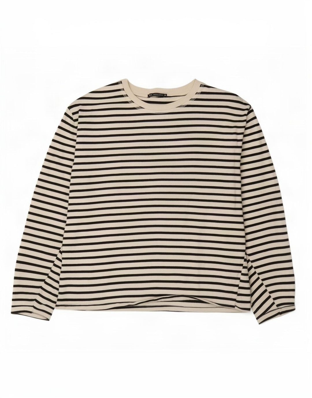 Top Zara da donna a maniche lunghe UK 18 XL a righe bianche