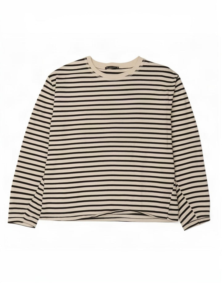 Top Zara da donna a maniche lunghe UK 18 XL a righe bianche