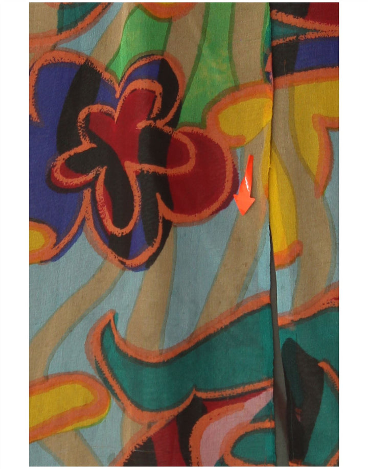 Abito a trapezio con motivo astratto da donna VINTAGE UK 14 medio multicolore