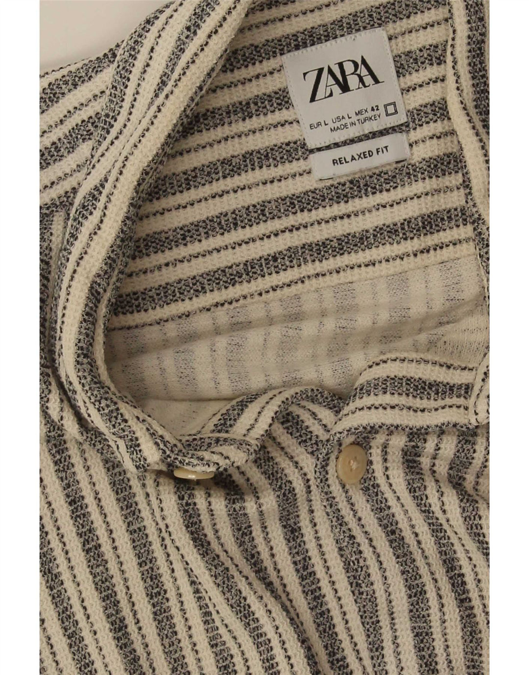 Camicia Zara da uomo a maniche corte dalla vestibilità comoda, a righe grigie grandi
