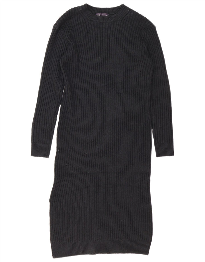 Abito maglione a maniche lunghe da donna Marks & Spencer UK 14 medio nero