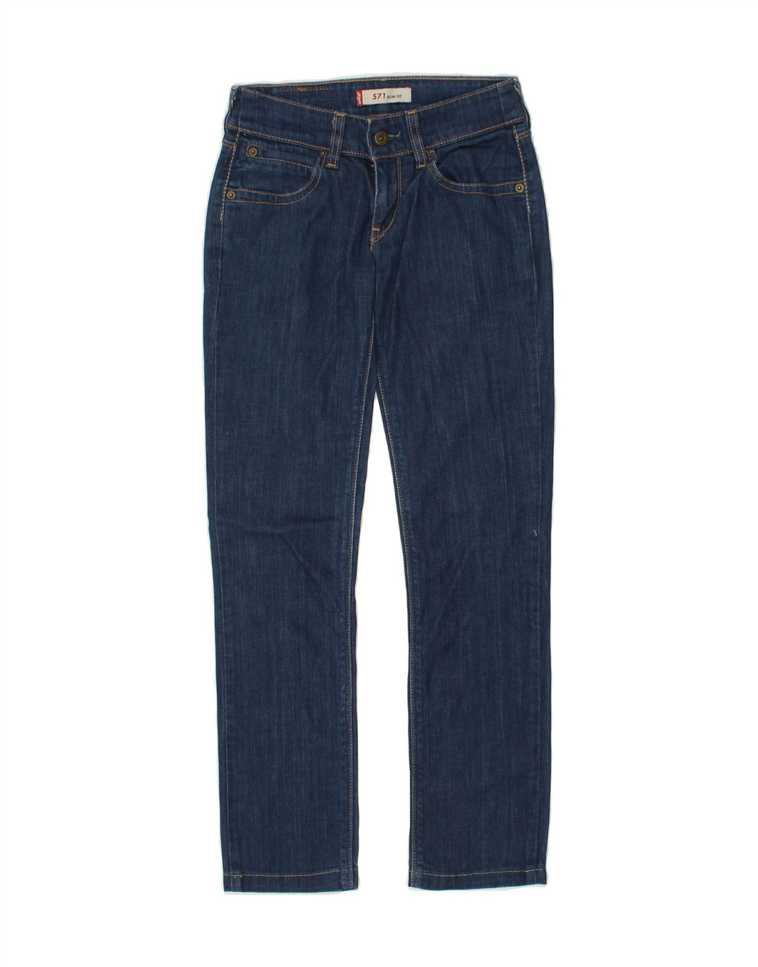 LEVI'S Womens 571 Slim Jeans W28 L29  Navy Blue Cotton Vintage Levi's and Second-Hand Levi's from Messina Hembry 