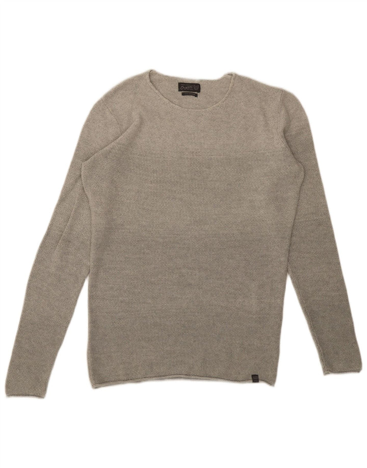 Maglione maglione girocollo da uomo Jack & Jones in cotone grigio medio
