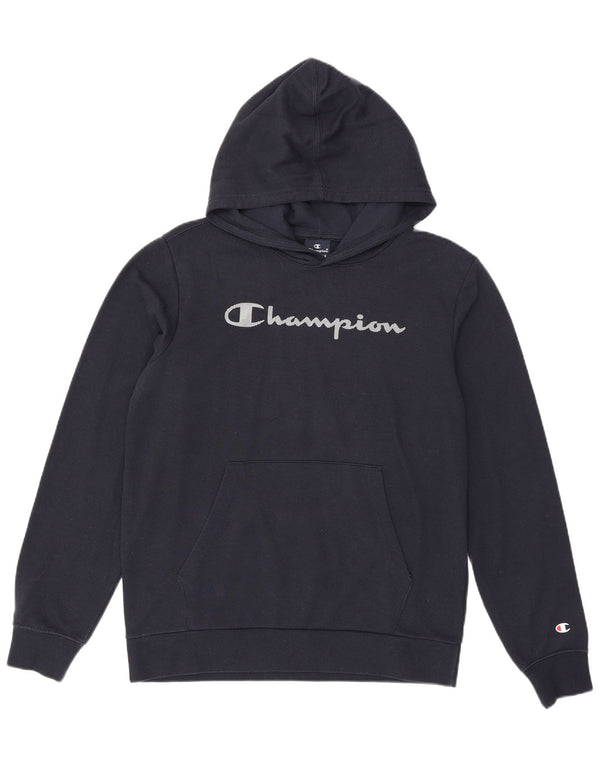 Maglione con cappuccio grafico da ragazzo Champion 15-16 anni 2XL cotone blu navy