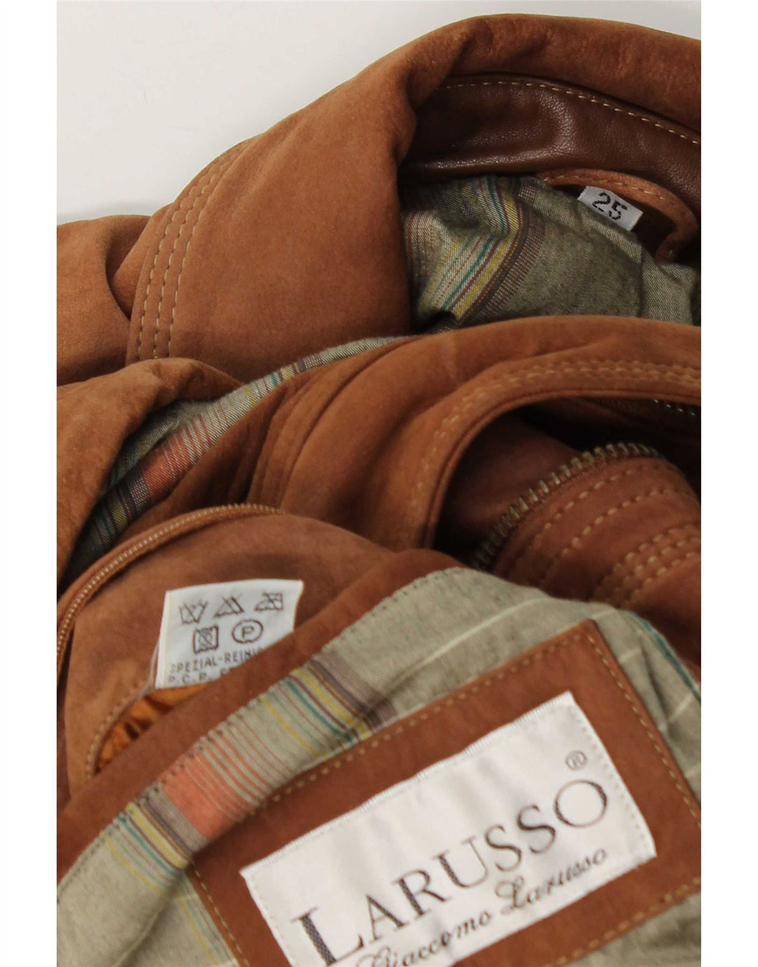 Giacca da uomo in pelle scamosciata Giaccomo Larusso UK 42 XL in pelle marrone