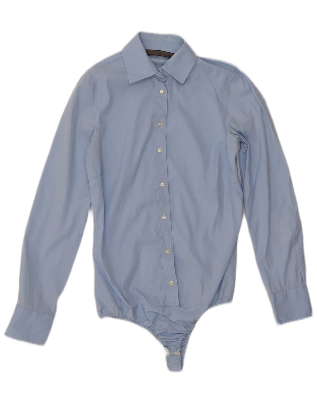 Body a maniche lunghe da donna ZARA UK 6 XS blu cotone