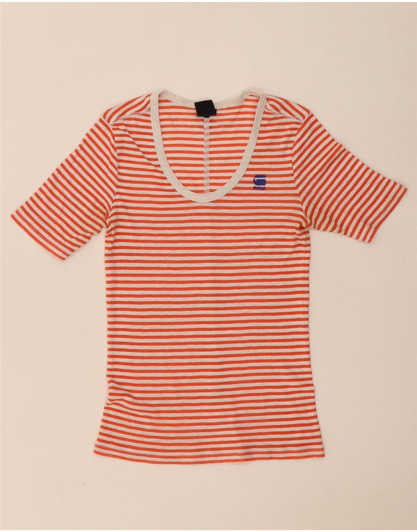 Maglietta da donna G-Star Top UK 4 XS rossa a righe