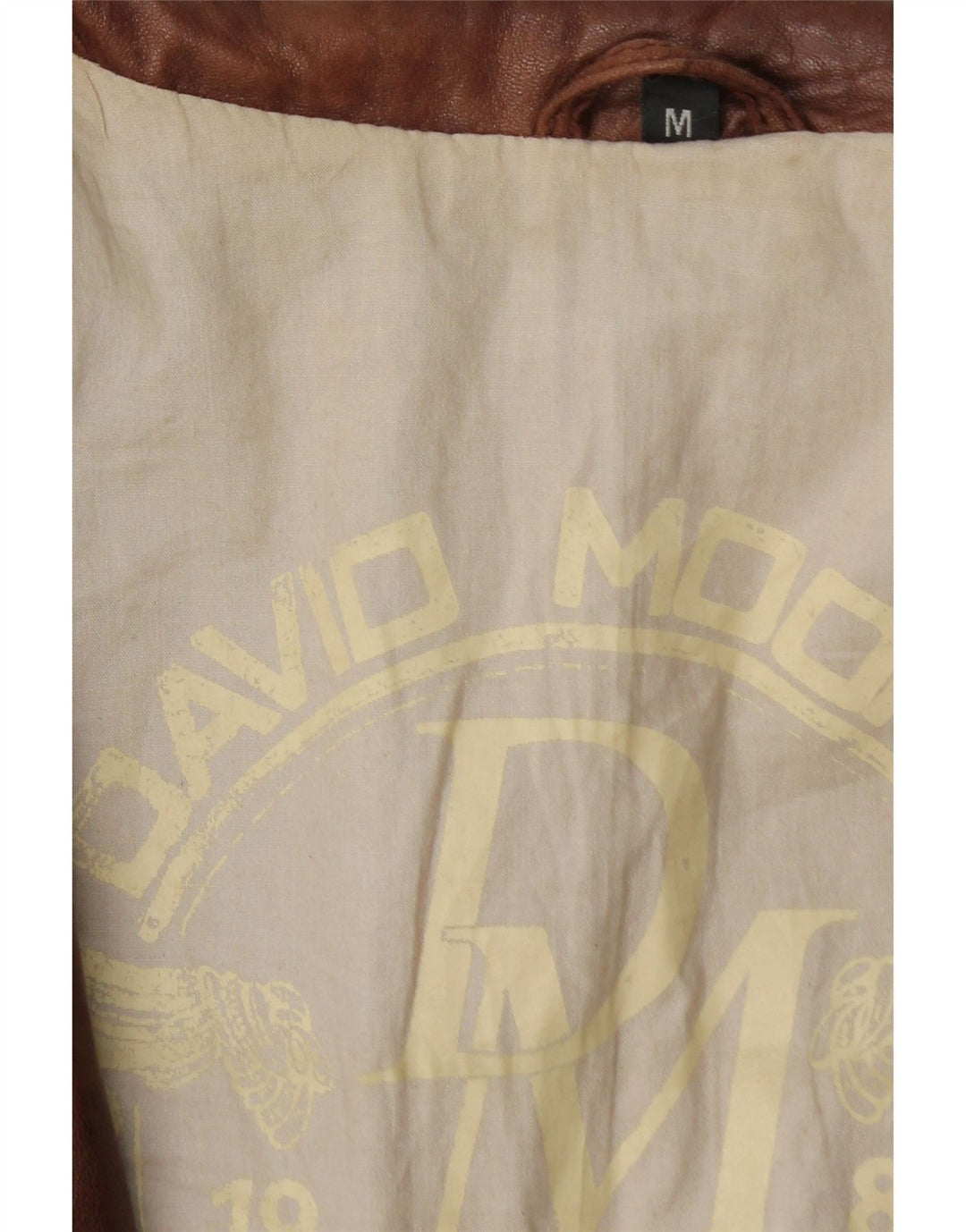 DAVID MOORE Giacca bomber da uomo in pelle UK 38 Pelle marrone medio