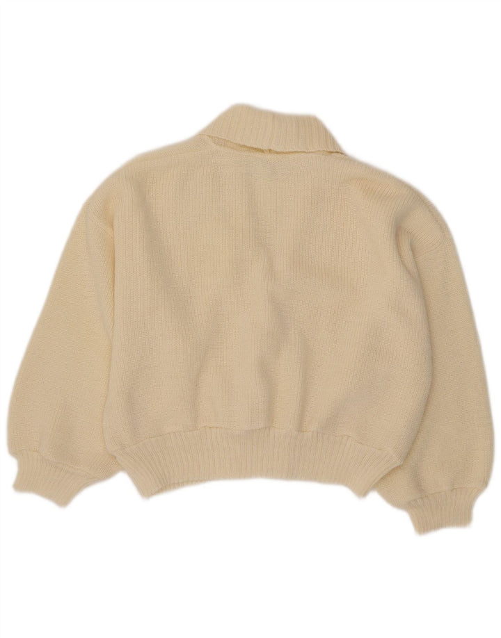 Maglione cardigan oversize da donna Creation IT 40 piccolo acrilico bianco sporco