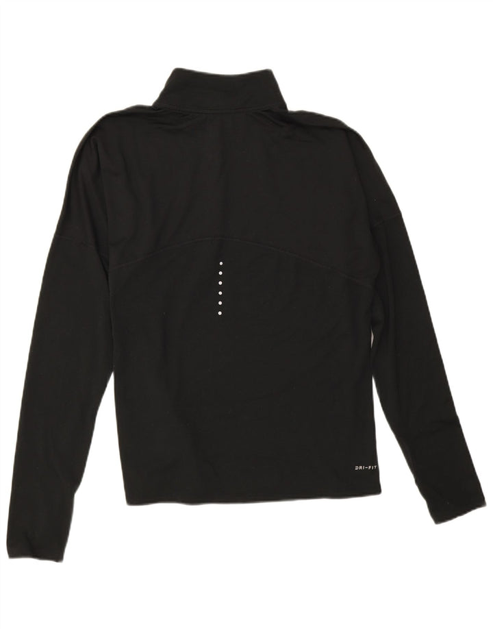 Top della tuta da ginnastica Nike Dri Fit con collo e zip da donna, UK 14, medio, nero