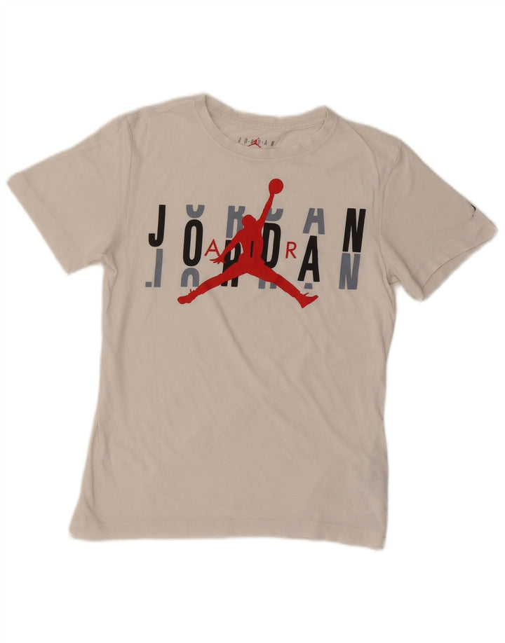 T-shirt grafica JORDAN per ragazzi, 12-13 anni, grande, in cotone bianco