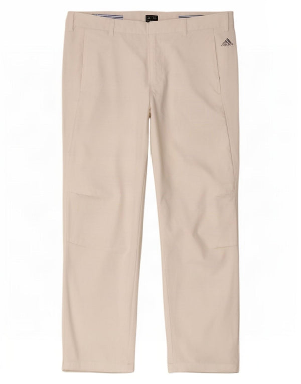 Pantaloni chino dritti da uomo Adidas W34 L30 poliestere bianco