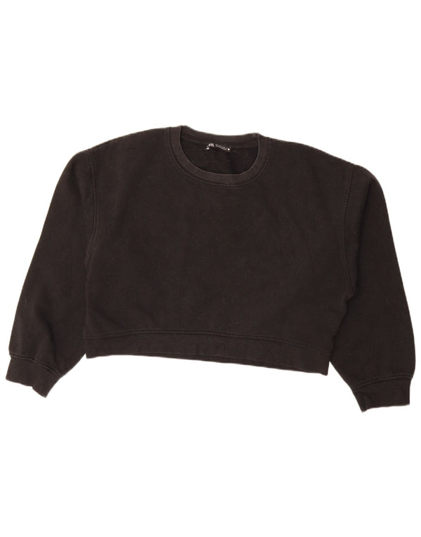 Felpa corta oversize da donna Zara UK 14 grande nera