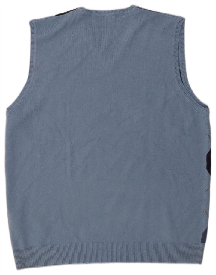 Canotta da uomo Marks & Spencer Autograph Canotta grande blu a rombi/diamante