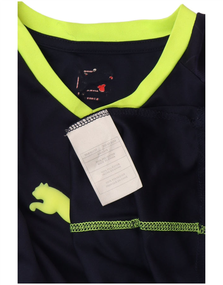 T-shirt grafica da donna PUMA Top medio in poliestere blu navy