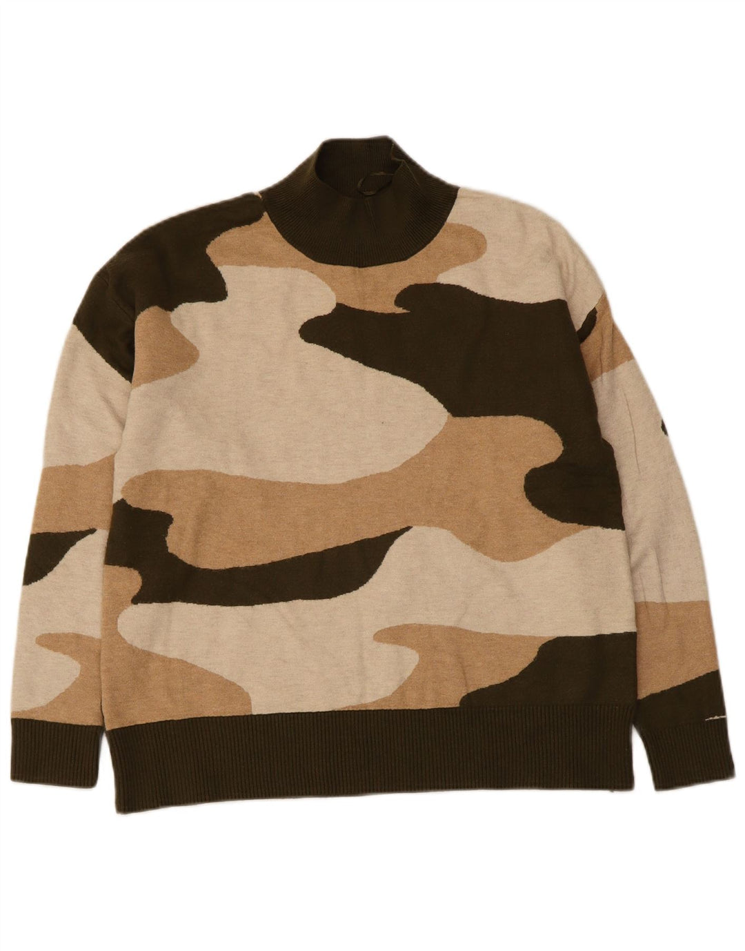 Maglione maglione a collo alto da donna Marks & Spencer UK 14 medio cachi