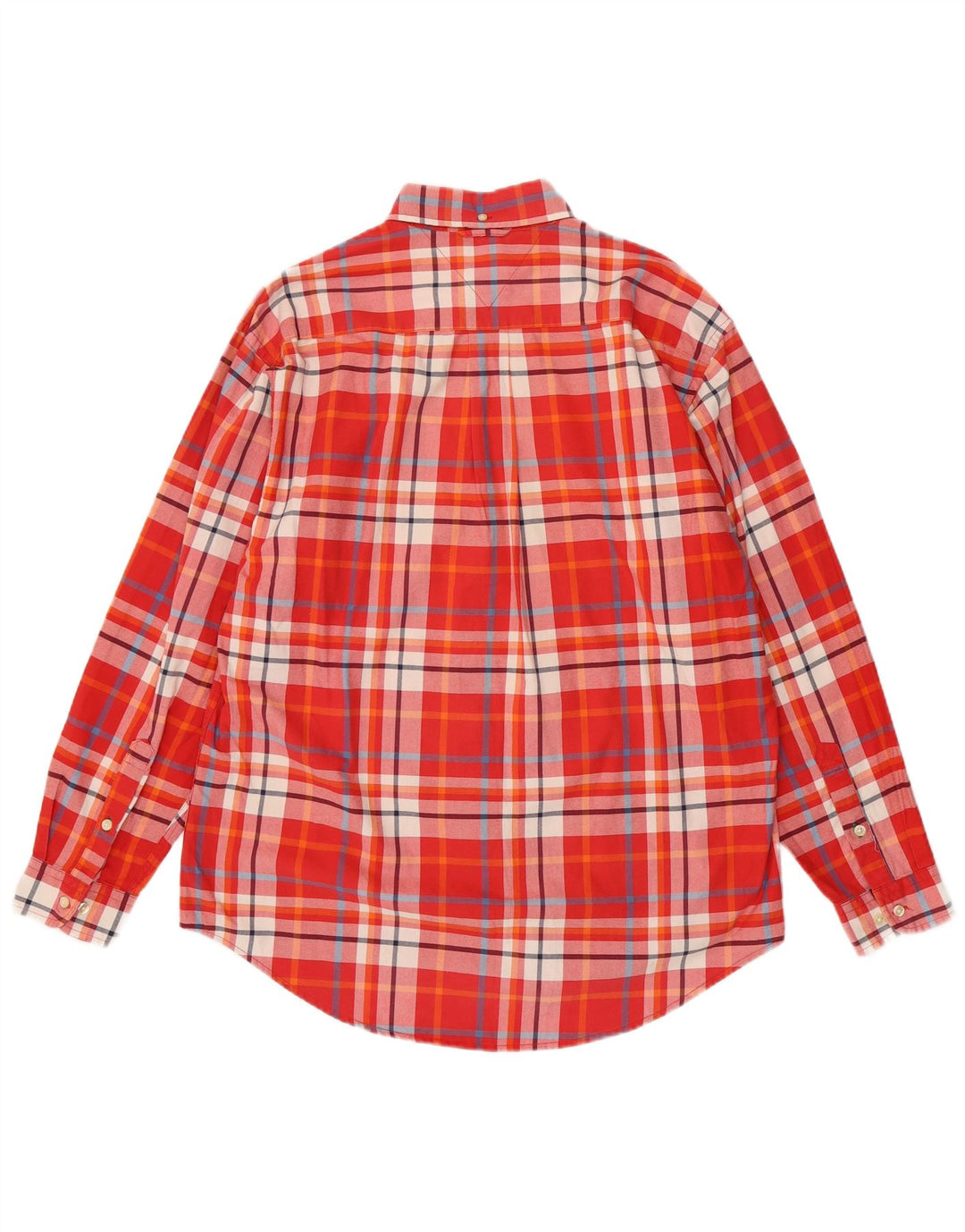 Camicia da uomo Tommy Hilfiger in cotone scozzese rosso medio