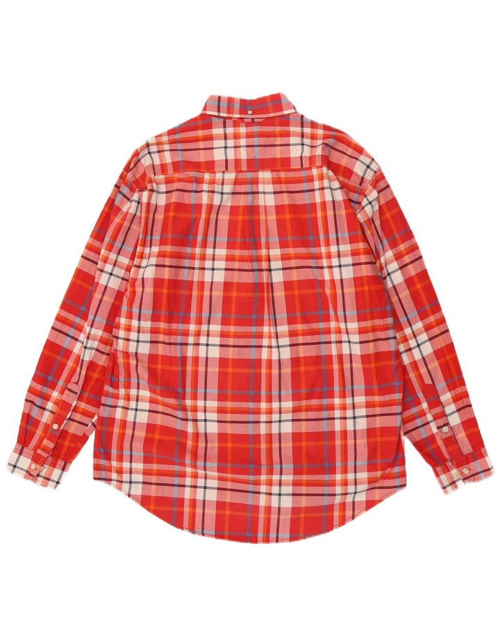 Camicia da uomo Tommy Hilfiger in cotone scozzese rosso medio