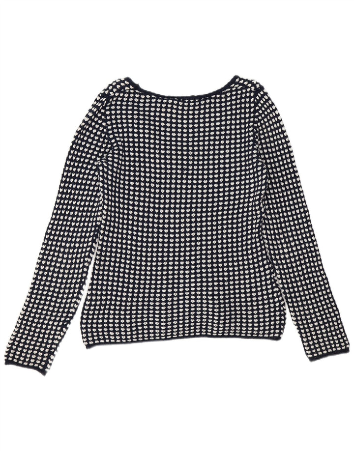 ASHLEY BROOKE Womens Boat Neck Jumper Sweater UK 12 Medium Navy Blue