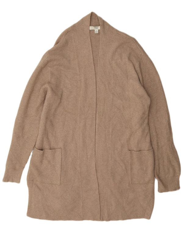 Maglione cardigan aperto lungo da donna Marks & Spencer UK 18 XL Beige