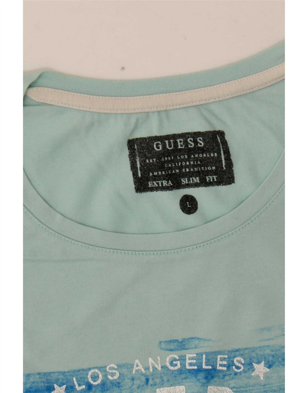 Guess T-shirt grafica extra slim da uomo, taglia grande, blu