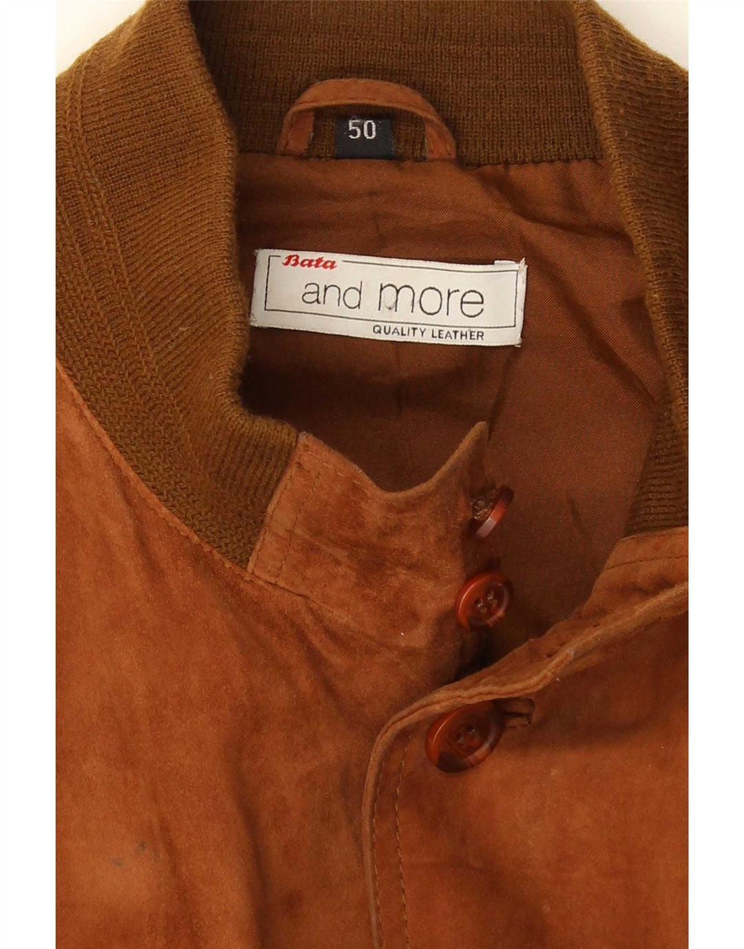 Bata and More Giubbotto bomber in pelle scamosciata da uomo IT 50 Large in pelle marrone