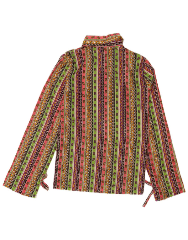 Camicetta camicia vintage da donna UK 12 floreale multicolore medio