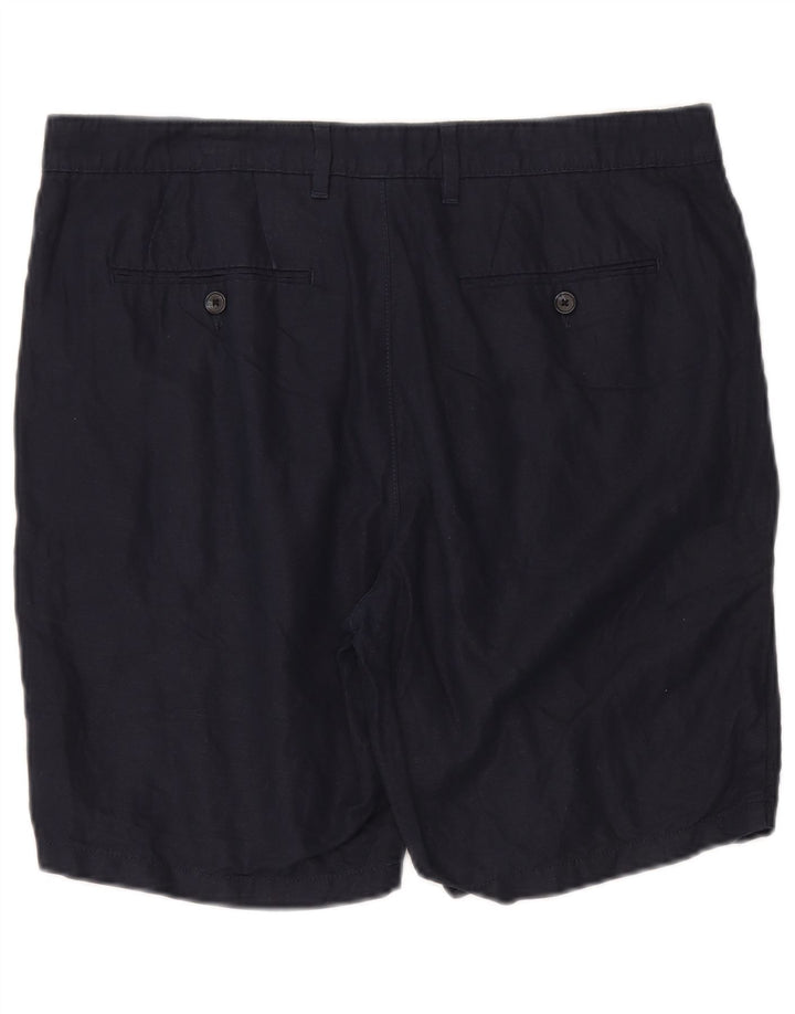 Pantaloncini chino da uomo Marks & Spencer W36 grandi lino blu navy