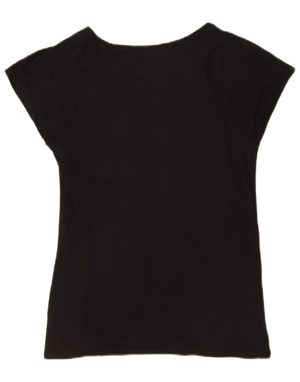 T-shirt grafica da donna Zara Top UK 12 cotone nero medio