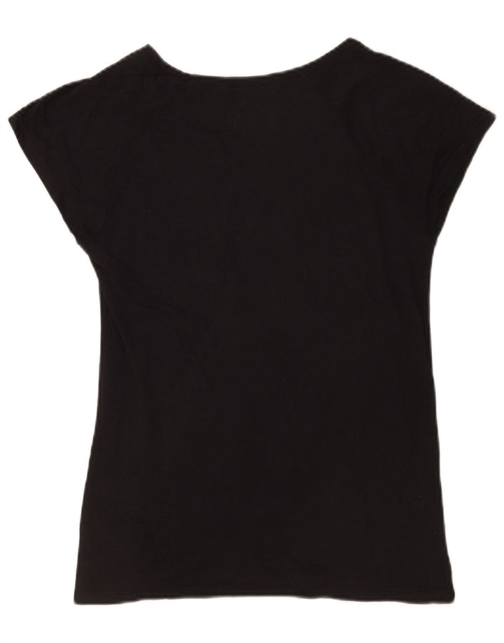 T-shirt grafica da donna Zara Top UK 12 cotone nero medio