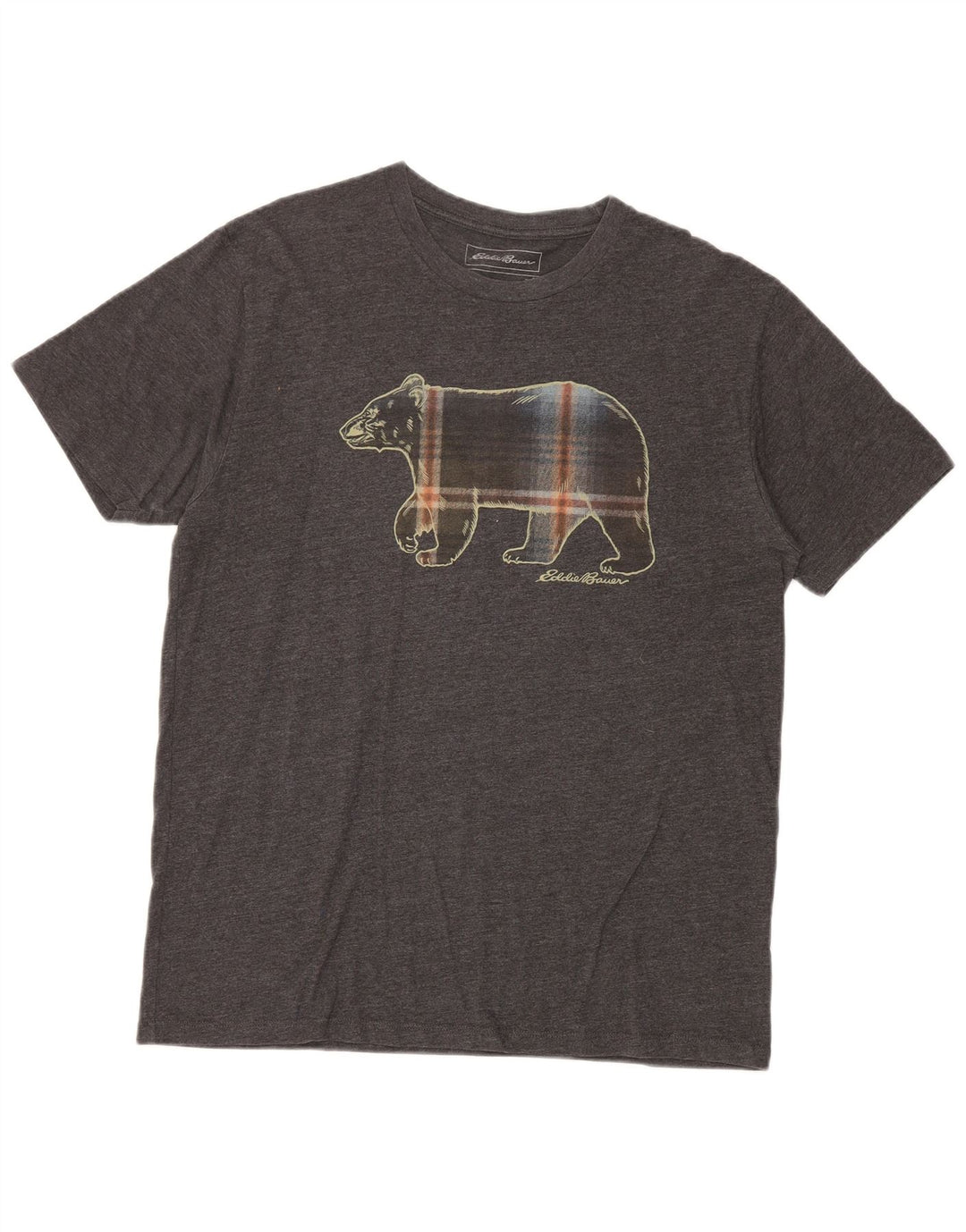 T-shirt grafica da uomo Eddie Bauer in cotone grigio medio