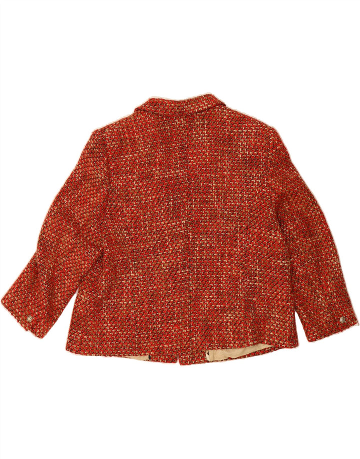JOBIS Womens 2 Button Blazer Jacket IT 48 XL Red Polyacrylic Vintage Jobis and Second-Hand Jobis from Messina Hembry 