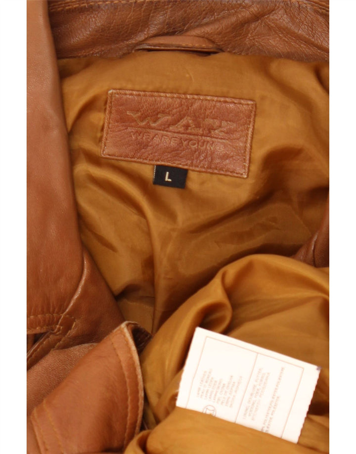 Giacca da motociclista in pelle vintage da uomo UK 40 grande in pelle marrone