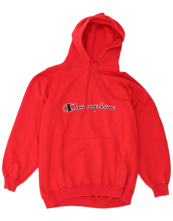 Felpa con cappuccio grafica da uomo Champion 2XL cotone rosso