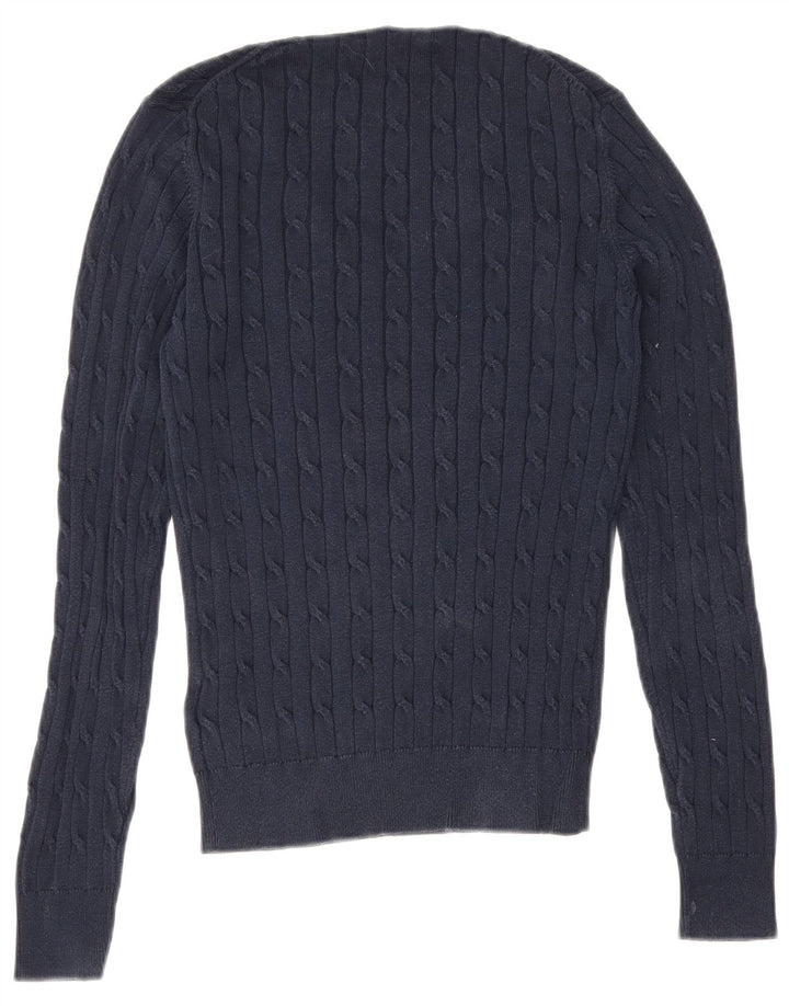 Gant Maglione da uomo con scollo a V piccolo in cotone blu navy