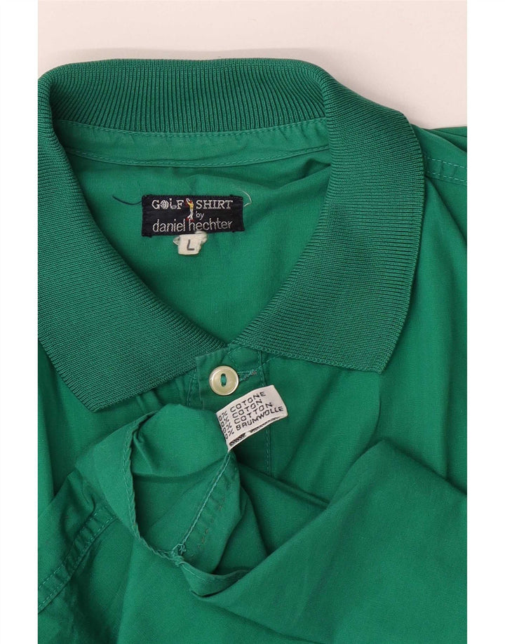 Camicia pullover a maniche corte vintage da uomo grande in cotone verde