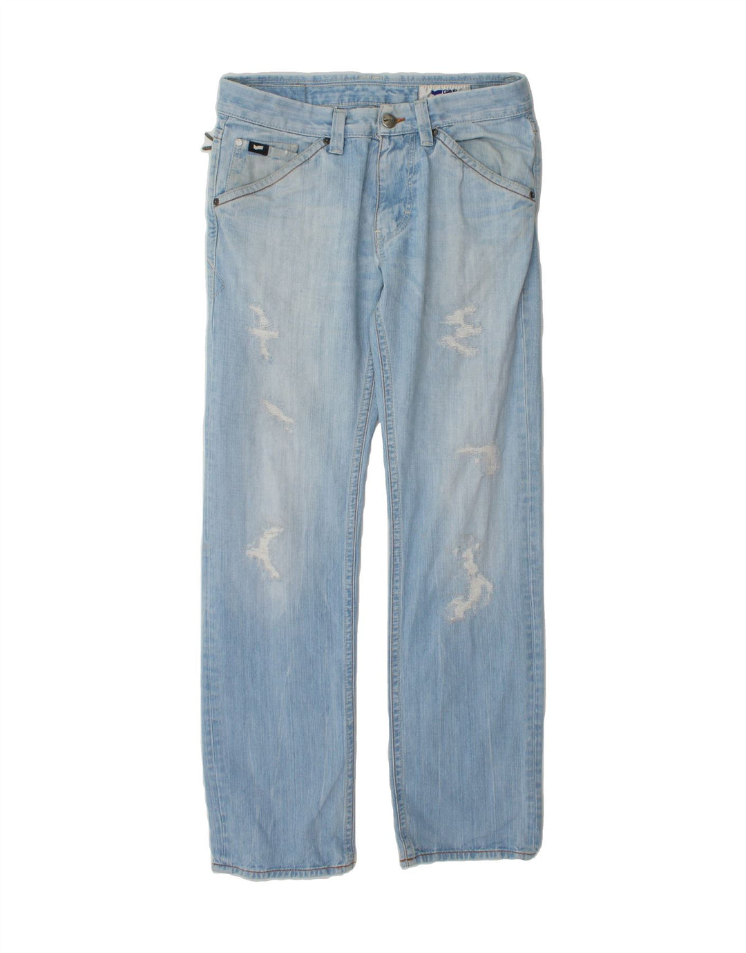 GAS Womens Straight Jeans W32 L32 Blue Cotton Vintage Gas and Second-Hand Gas from Messina Hembry 