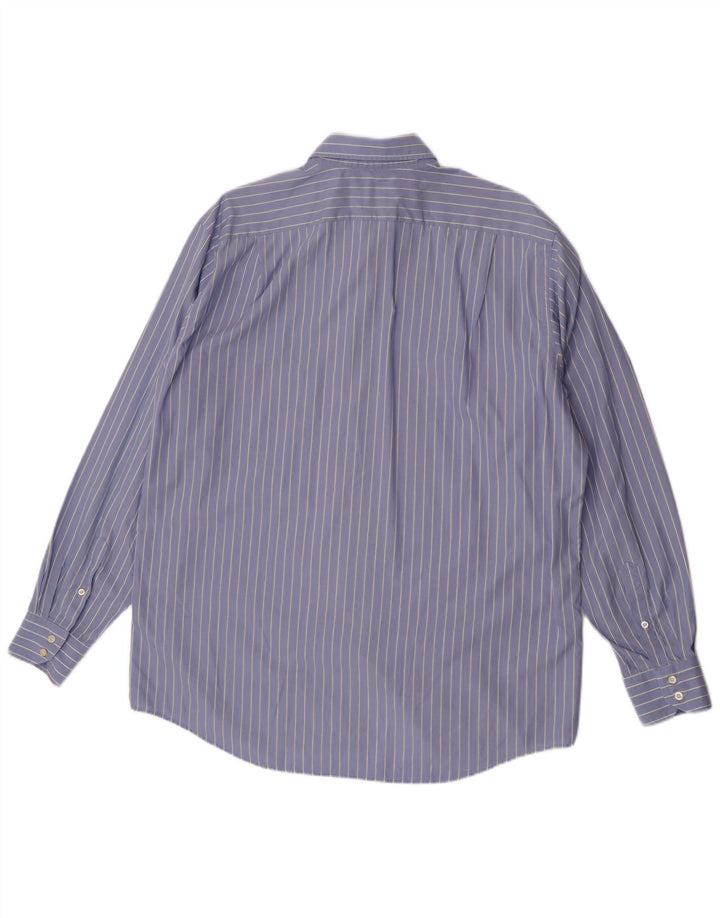 Camicia da uomo Lacoste taglia 44 XL cotone gessato blu