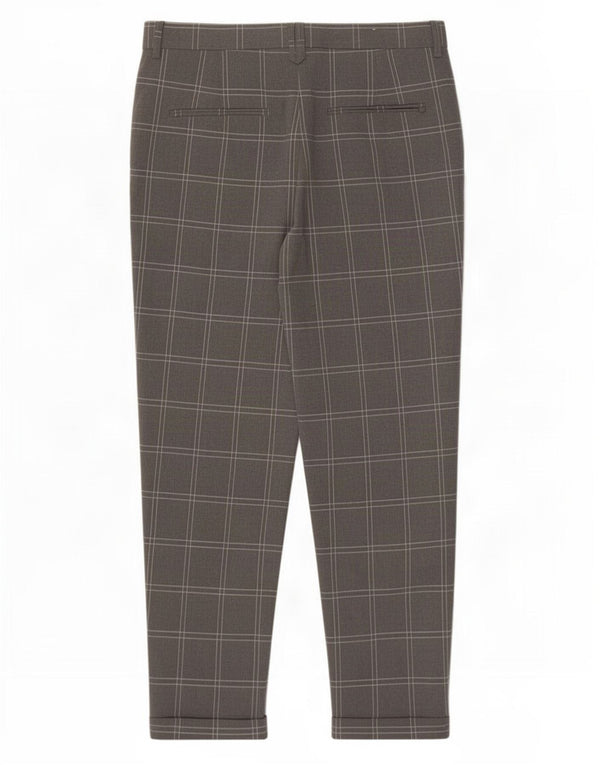 Pantaloni corti slim da uomo Zara EU 38 Small W30 L25 Poliestere a quadri grigi