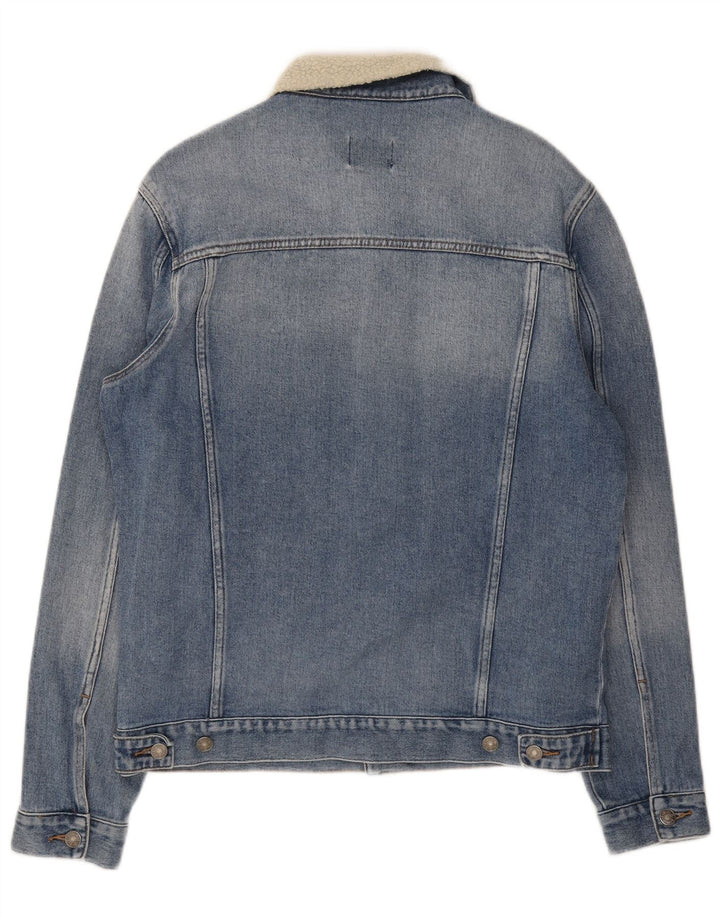 Giacca di jeans Lee Riders da uomo UK 40 Large Blu Colorblock in cotone