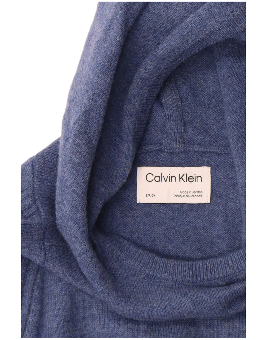 Maglione con cappuccio da uomo Calvin Klein piccolo blu screziato